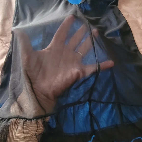 Elegant Blue and Black Women's Chemise - Picture 7 of 15